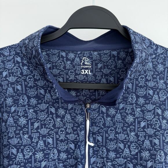 Rhoback Performance Quarter Zip Pullover 3XL Navy The American Icon Washington - Picture 3 of 10